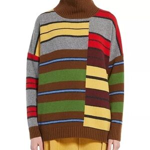 Weekend Max Mara Zitto Striped Mock Neck Sweater Oversized L